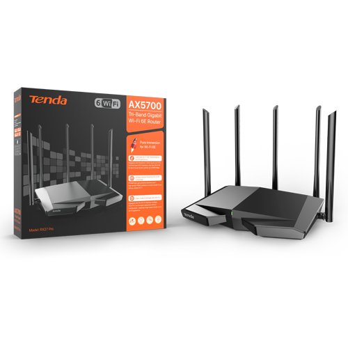 Router Wi-Fi 6e, AX5700 TriBand 2.4/5GHz/6GHz, 861+2402+2402 Mbps, 5x6dBi, 4 x Gigabit - TENDA TND-RX27-PRO - imagine 4