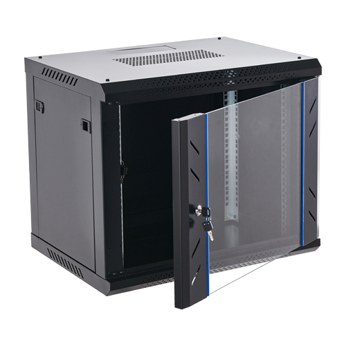 Rack perete 9U 19' 600x450, capacitate incarcare 60 Kg, negru - ASYTECH Networking ASY-9U-6045WL - imagine 2