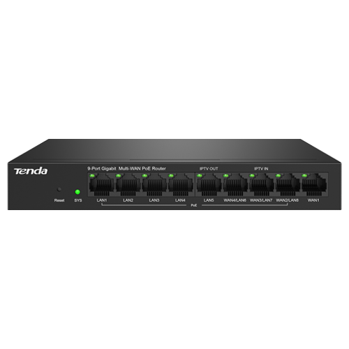 Router 8 porturi PoE+, 1 port WAN, Gigabit, Web Management - TENDA TND-G0-8G-POE - imagine 2