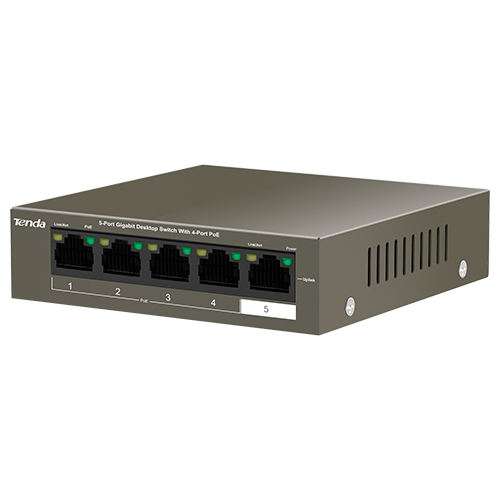 Switch 4 porturi Gigabit PoE, 1 port Uplink Gigabit - Tenda TND-TEG1105P-4-63W - imagine 3