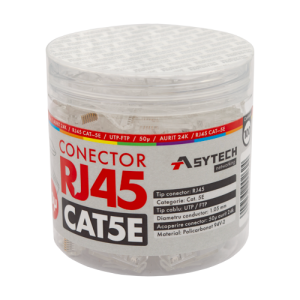 Mufa RJ-45 UTP Cat.5e, 50µ (100 buc) RJ45-CAT5E-50U-JAR