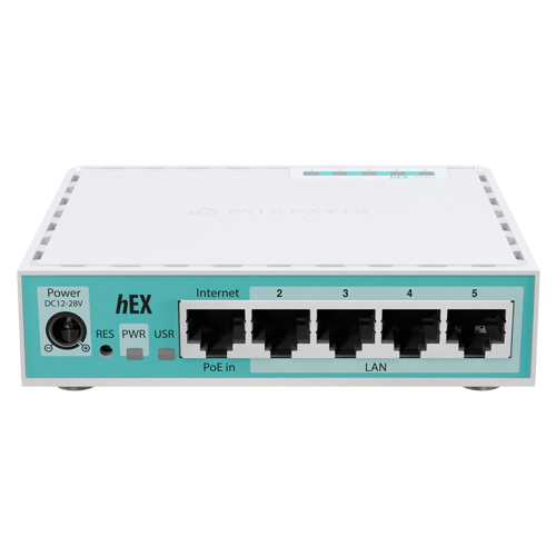 Router hEX, 5 porturi Gigabit, USB, PoE IN - MikroTik E50UG - imagine 2