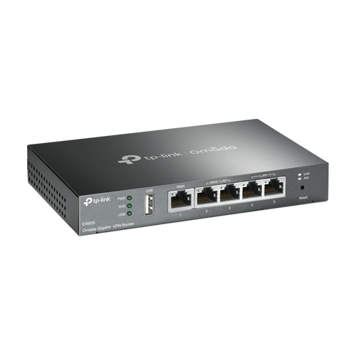 Router VPN Gigabit 1 x RJ45 WAN, 2 x RJ45 LAN/WAN, 2 x RJ45 LAN, 1 x USB - TP-Link Omada ER605 - imagine 2