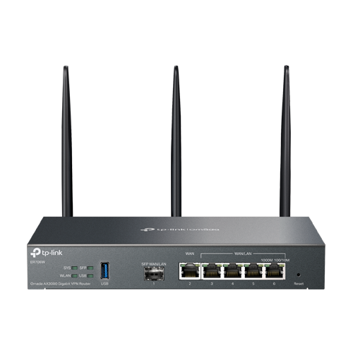 Router VPN, Wi-Fi 6, AX3000, 1 x SFP Gigabit, 5 x RJ45 Gigabit, 1 x USB - TP-Link Omada ER706W - imagine 2
