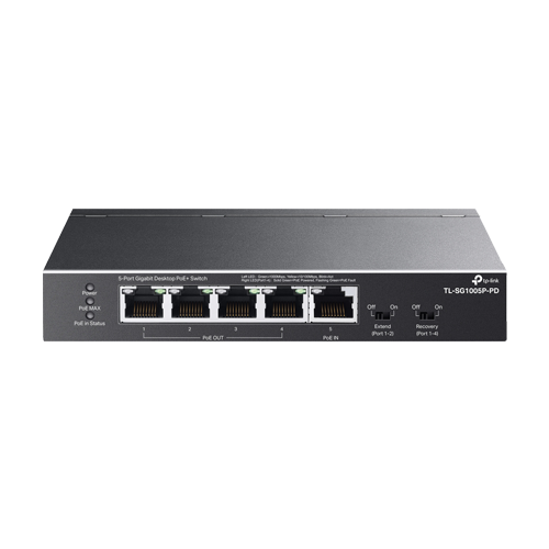 Switch 4 x RJ45 1G PoE Out, 1 x RJ45 1G PoE In, Unmanaged - TP-Link TL-SG1005P-PD