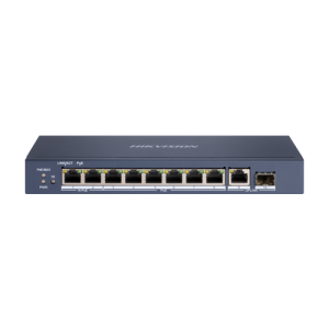 Switch 8 porturi Hi-PoE, 1 x RJ45 Gigabit Uplink, 1 x SFP Gigabit - HIKVISION DS-3E0510HP-E