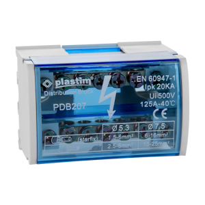 Bloc de distributie electrica, 2x7 poli, 125A - Plastim PDB207