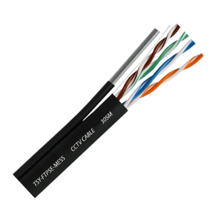 Cablu FTP autoportant, cat 5E, CUPRU 100%, 305m, negru TSY-FTP5E-MESS