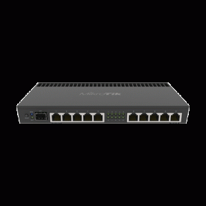 Router 10 x Gigabit, 1 x SFP+ 10Gbps, 1 x PoE, RouterOS L5, 1U - Mikrotik RB4011iGS+RM