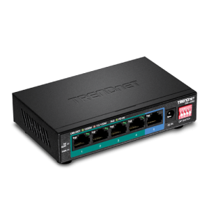 Switch 4 porturi Gigabit Long Range 200m PoE+, 1 port Gigabit - TRENDnet TPE-LG50