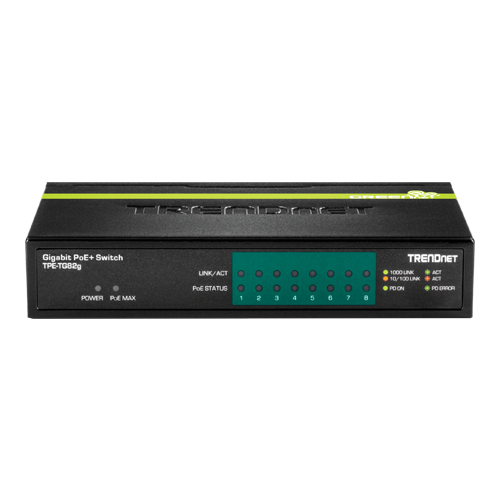Switch 8 porturi Gigabit PoE/PoE+ 61W - TRENDnet TPE-TG82G - imagine 2