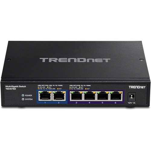 Switch 6 porturi, 4 x 2.5G si 2 x 10G , Fanless - TRENDnet TEG-S762 - imagine 2